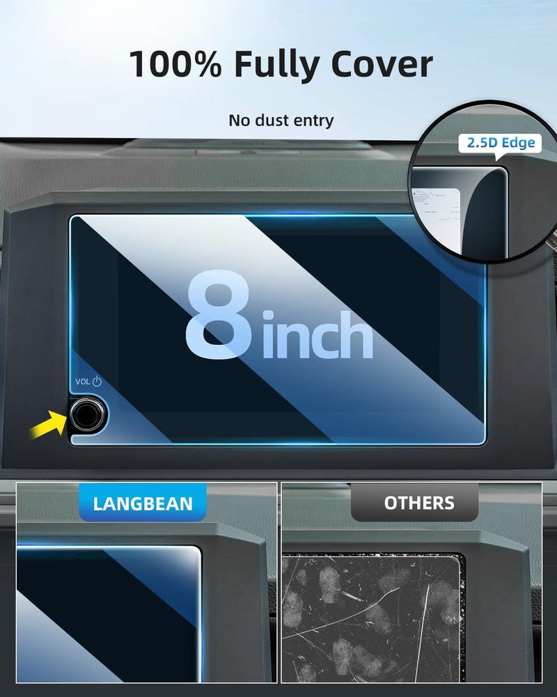 LANGBEAN Screen Protector for 2025 2024 Toyota Tacoma 8 inch Infotainment Touch Screen, HD, High Sensitivity, 9H Tempered Glass Car Screen Protector, Tacoma Accessories - Image 2